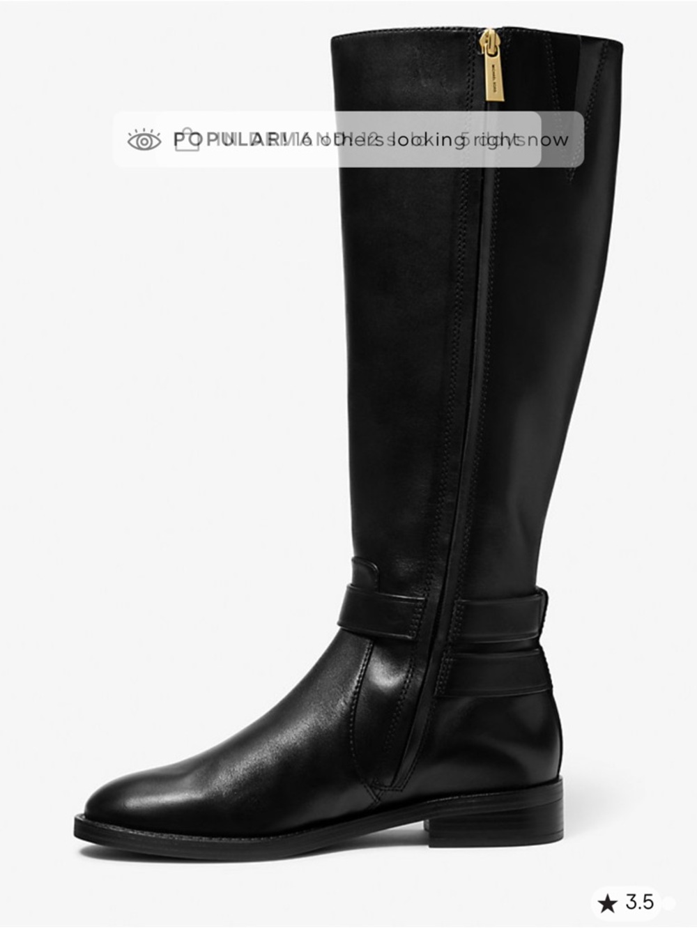 Michael Kors Black Tall Leather Riding Boots with Gold Bit with the original box - Picture 4 of 8
